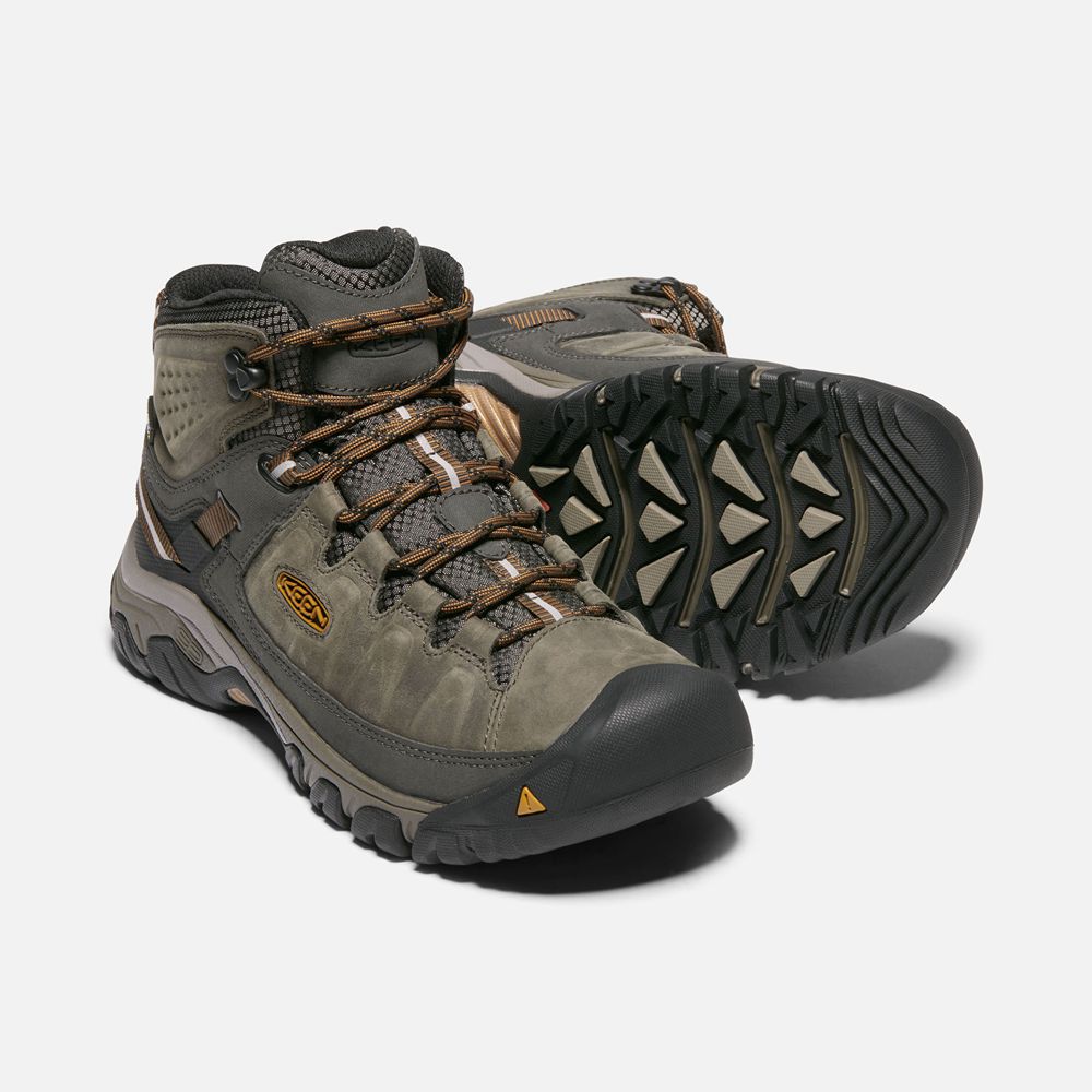 Botas de Seguridad Keen Mexico Verde Oliva/Negros - Hombre Targhee Iii Waterproof Mid Wide - FN63910